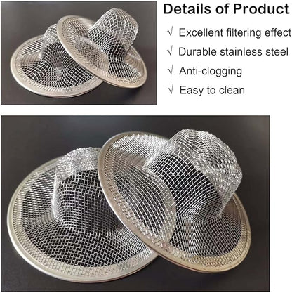 10Pcs Metal Mesh Kitchen Sink Strainer, 4.41" Stainless Steel Slop Basket Filter Trap Kitchen Sink Drain Strainer Screen Mesh Food Catcher for Most Kitchen Sink Bathroom Shower Floor Drain