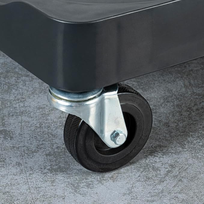Restaurantware-Clean Tek Professional Janitor Cart with Wheels, 1 Cleaning Trolley with 18 Gallon Bag - 3 Shelves, Heavy-Duty, Black Plastic Commercial Janitorial Cart, for Restaurants