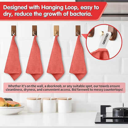 FIXSMITH Red Microfiber Cleaning Cloth -Pack of 12, Highly Absorbent Cleaning Rags, 16"X12" All Purpose Cleaning Towels for Housekeeping, Kitchen, Car, Lint Free and Reusable Microfiber Towels