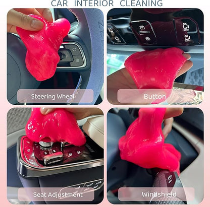 12-Pack Car Cleaning Gels Car Interior Cleaner Putty Slime Auto Detailing Tools Universal Dust Removal Cleaning Kit for Car Accessories Vents 3C Office Four Scented