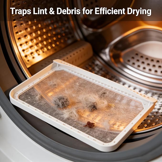 33001808 Dryer Filter Comes with Lint Vent Cleaning Brush, Replacement WP33001808, AP4042508, PS2035632, EAP2035632, AH2035632, EA2035632, PD00002571 for MDG5500AWW MDE9206AYW MDE7460AYQ Dryer