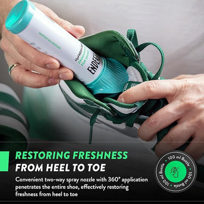 Endees UpFresh 360° Shoe Deodorizer Spray - Foot Odor Eliminator Shoe Spray for Smelly Shoes, Feet, Sneakers, Boots, Athletes Gym Bags, Stinky Smell Elimination Deodorant, Travel Size 3.38 Fl Oz