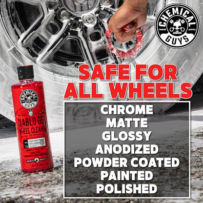 Chemical Guys Diablo Gel Oxygen Infused Foam Wheel & Rim Cleaner, Concentrated Car Wheel Cleaner Safe on All Finishes, Removes Brake Dust, Dirt, Grime, for Cars, Trucks, SUVs, Motorcycles & RVs, 16 oz