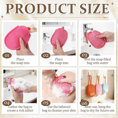 10 Pcs Mesh Soap Saver Bags Colorful Exfoliation Bar Lathering Soap Pouches Double Sided Pocket Bags for Rich Lather Body Face Cleaning