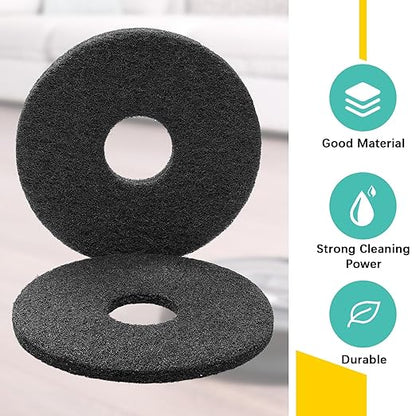 Teenyyou 12" Black Scrubbing Pads Commercial Cleaning Orbiter Pads-Maintenance Non Woven for Floor Buffer Machine 2 Pcs