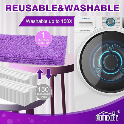 HOMEXCEL Reusable Microfiber Mop Pads for Swiffer PowerMop, Power Mop Pads Refills for 13''-15'' Spray Mop, Machine Washable Power Mop Pads Replacement for Multi-Surface Floor Cleaning, Pack of 16