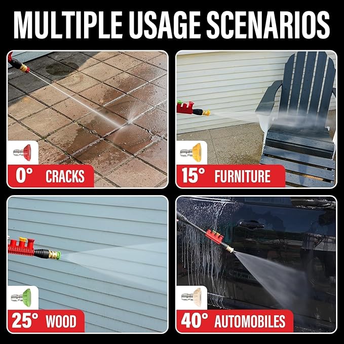 MZK Pressure Washer with 4 Quick-Connect Nozzles, Foam Cannon for Easy Replacement, High-Pressure Cleaning of Cars, Fences, Driveways