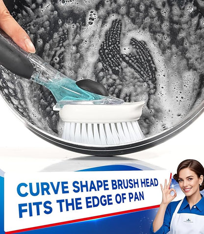 Dish Brush Refills Head for OXO - 4 Pack Dish Brush Cleaning Soap Dispensing Head Replacement for Scrubber, Kitchen Dish Brush Replacement Head for OXO Dish Brush Refill Head