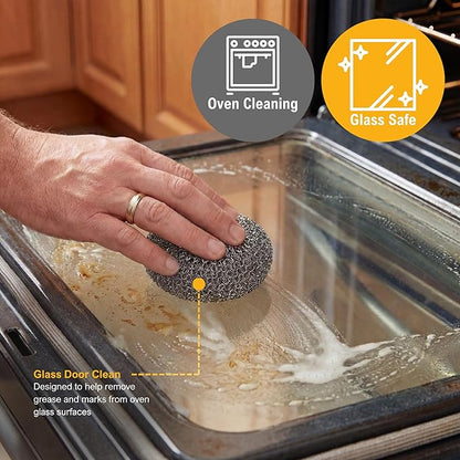 PAMI Heavy Duty Stainless Steel Sponge Scrubber Non-Scratch Metal Sponges Kitchen Metal Scratch Pads for Pots Pans Pack of 4