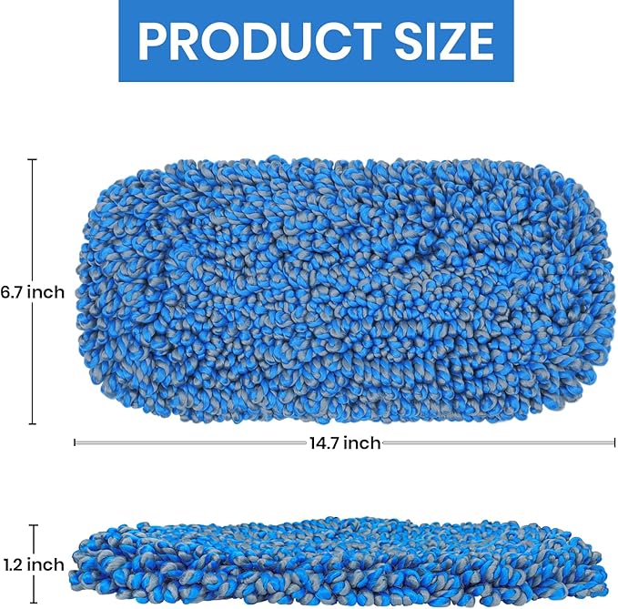 TrueYee 2 Pack Microfiber Mop Replacement Pad for Dry Dusting Wet Mopping (Dust Mop ASIN:B0CM8Z8Y2P)