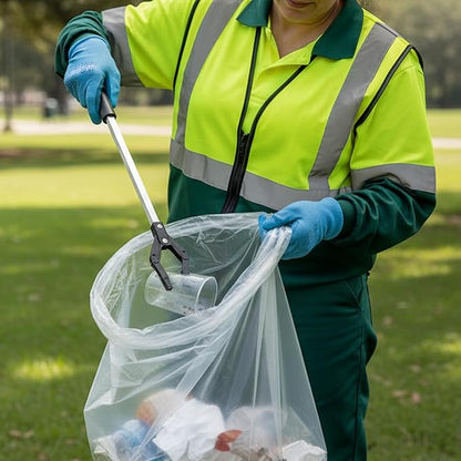 TYPLASTICS 33 Gallon Clear Trash Can Liners - 33" x 40" - High Density Garbage Bags - Case of 500 - Multipurpose for Office, Outdoor, Recycling, Industrial and Commercial