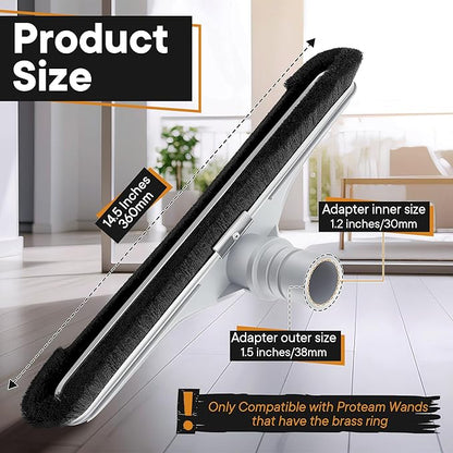 Replacement Floor Tool Compatible with ProTeam 101446 E-Z Glide Backpack Vacuum,Compatible with Hoover C2401, 14" Multi-Surface Brush for Commercial Cleaner(Nylon Brush Pro,Gray)