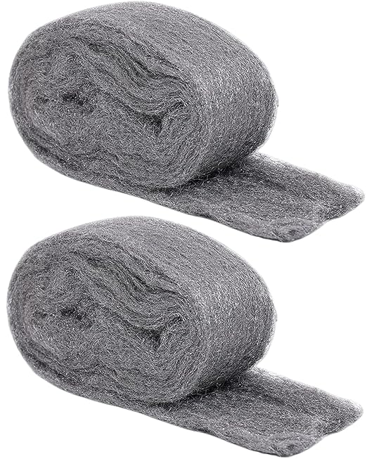 Steel Wool for Mice Control - 2 Pack of 3×10Ft Steel Wool, Gap Filter for House & Garage - Keep Mice Away from Holes，Siding，Pipeline，Vents in Garden, House, 7.04oz (2, 100g)