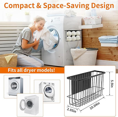 Magnetic Dryer Ball Storage for Laundry Room, Magnetic Lint Bin Basket Organization Storage, Iron Built-in Magnet Dryer Ball Holder Basket Fridge Container for Laundry Room Organizer