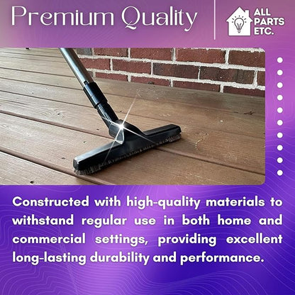 1.25" Vacuum Floor Brush Attachment – 10” Wide Soft Bristles with Two Adapters for 1.375" & 1.5" Compatibility Fits many Shop Vac, Shark, Hoover, Eureka, Dirt Devil, Miele, Oreck, and More