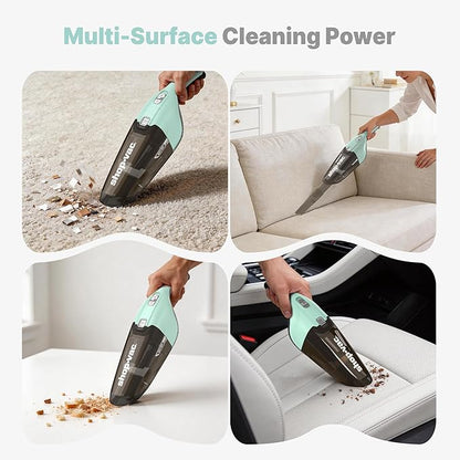 Shop-Vac Wet/Dry Handheld Vacuum, Powerful Small Vacuum Cordless Rechargeable, Wall-Mounted Hand Vac with Crevice Tool, Portable Vacuum for Home & Car, Lightweight & Compact, Green