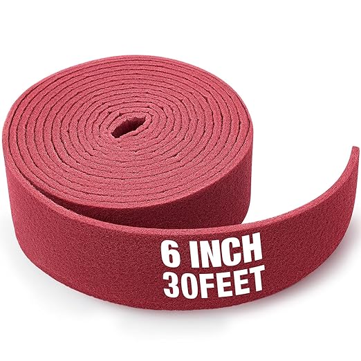 30 ft x 6 in Fine General Purpose Scuff Pads 7447 Roll Large Maroon Abrasive Hand Sanding Non Scratch Woven Aluminum Oxide Cuttable Pad Scouring Surface Kitchen Preparation Scuffing Cleaning