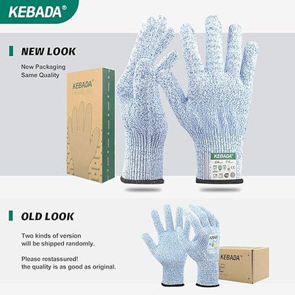Kebada Cut Resistant Gloves, Food Grade Cut Proof Gloves for Kitchen, ANSI A4 Safety Protection, Ideal for Chef's Work, Small (3 Pairs)