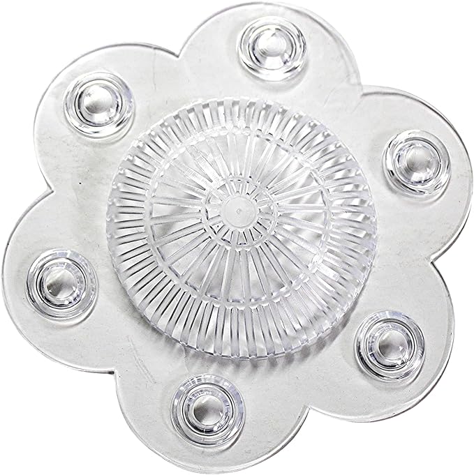 2-Pack Hair Catcher Drain Cover – 5" Dome-Shaped Soft PVC with 6 Suction Cups – Clear Hair Stopper for Shower & Bathtub Drains – Prevents Clogs Without Blocking Water Flow