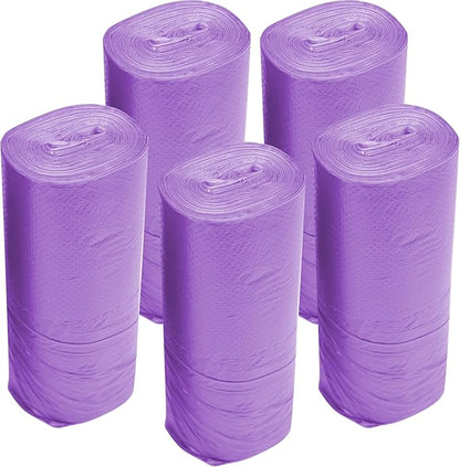 4 GALLON Bathroom Trash Bags Purple, 100 Counts Small Garbage Bags for Office, Bathroom Wastebasket Waste Bin Black Portable Rubbish Bags (Purple 100pcs)