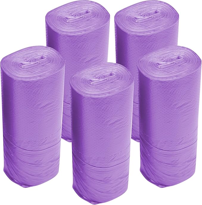 4 GALLON Bathroom Trash Bags Purple, 200 Counts Small Garbage Bags for Office, Bathroom Wastebasket Waste Bin Black Portable Rubbish Bags