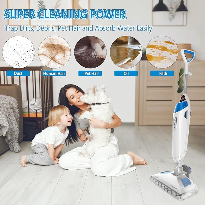 4 Pack Steam Mop Pads Replacement for Bissell Powerfresh Steam Mop 1940 1440 1544 1806 2075 Series, Model 5938 19402 19404 19408 19409 1940A 1940F 1940Q 1940T 1940W, Microfiber Washable, Reusable