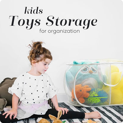 Handy Laundry Collapsible Laundry Basket, 2-Compartment Mesh Hamper – Foldable, Space-Saving, Lightweight & Durable with Handles for Dorm, Travel, Laundry Room, Apartment – White