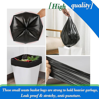 7 Gallon 70 pcs Black Trash Bags Strong Black Garbage Bags, Bathroom Trash Can Bin Liners, Plastic Bags for Office, Fit 6 gallon,7 gallon Waste Basket Liner 6,7 Gal(7G70-Black)