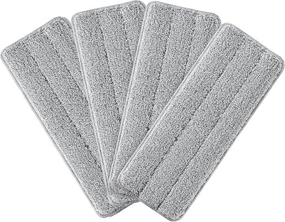 JOYMOOP Microfiber Flat Mop Pads, Washable Replacement Refills for Mop Bucket Set, 13 Inch, Pack of 4, Grey
