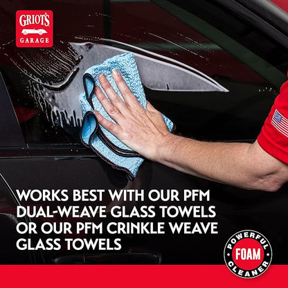 Griot's Garage Foaming Glass Cleaner Spray for Car Window, Windshield, Mirror, Tint Safe, No Streak, Dye and Ammonia-Free Formula, 22 Oz, 10891