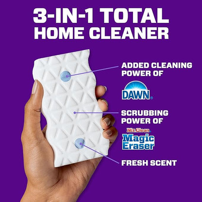 Mr. Clean Magic Eraser Foaming Sponge | Ultra Foamy | Cuts Through Grease | Fresh Scented | 5 Count, Pack of 4