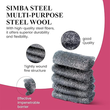 Steel Wool Grade # 1 - Medium Grade - 16 Pads Multi-use for Cleaning, Preparing, Multi-Purpose (#1-16 Pads)