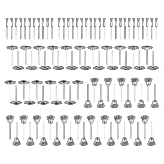 99 Pcs Wire Brushes Set,Steel Wire Wheels Pen Brushes Set Kit Accessories for Rotary Tool-1/8(3mm) Shank