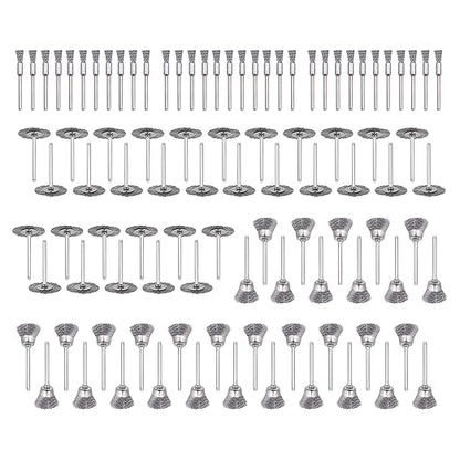 99 Pcs Wire Brushes Set,Steel Wire Wheels Pen Brushes Set Kit Accessories for Rotary Tool-1/8(3mm) Shank