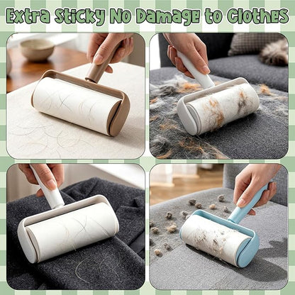 2Pcs Lint Roller Refills 4 inch Extra Sticky Pet Hair Roller Replacement Refills 60 Sheets per Roll Inside Diameter 1.5 Inch (Pack of 2, Total 120 Sheets, 4 inch)