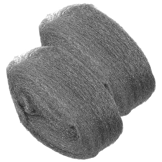 Luxshiny 2 Rolls #0 Steel Wool Mesh Pads, Coarse Flexible Wire Wool for Cleaning, Rust Removal, and Polishing Wood Metal Surfaces, Industrial Abrasive Finishing Tool for Home and Workshop