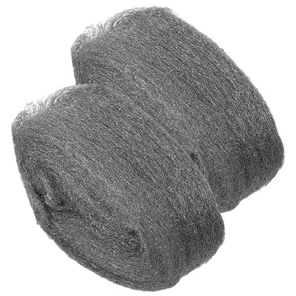 Luxshiny 2 Rolls #0 Steel Wool Mesh Pads, Coarse Flexible Wire Wool for Cleaning, Rust Removal, and Polishing Wood Metal Surfaces, Industrial Abrasive Finishing Tool for Home and Workshop