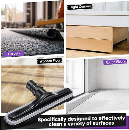 Replacement Floor Tool Compatible with ProTeam 101446 E-Z Glide Backpack Vacuum,Compatible with Hoover C2401, 14" Multi-Surface Brush for Commercial Cleaner(Brush with Tpe Strip,Black)