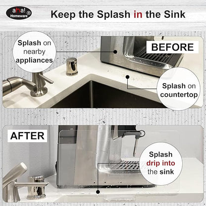 Sink Water Splash Guard Clear : AHA HOMEWARE (b - With Holder) - Keeps the Side of Your Sink Dry & Clean - Suction Cup Free Water Splash Guard for Sink - - Sink Backsplash Guard