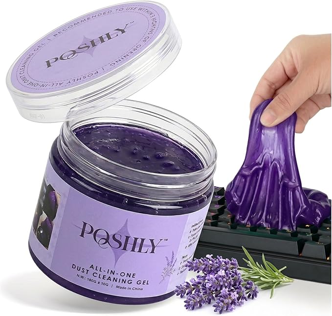 Car Cleaning Gel Putty for Car Interior Detailing | Reusable Dust Cleaning Slime for Air Vents, Dashboard, Cup Holders, Keyboard & AC Vent Cleaner | Non-Sticky No Residue Gel (Lavender Scent)
