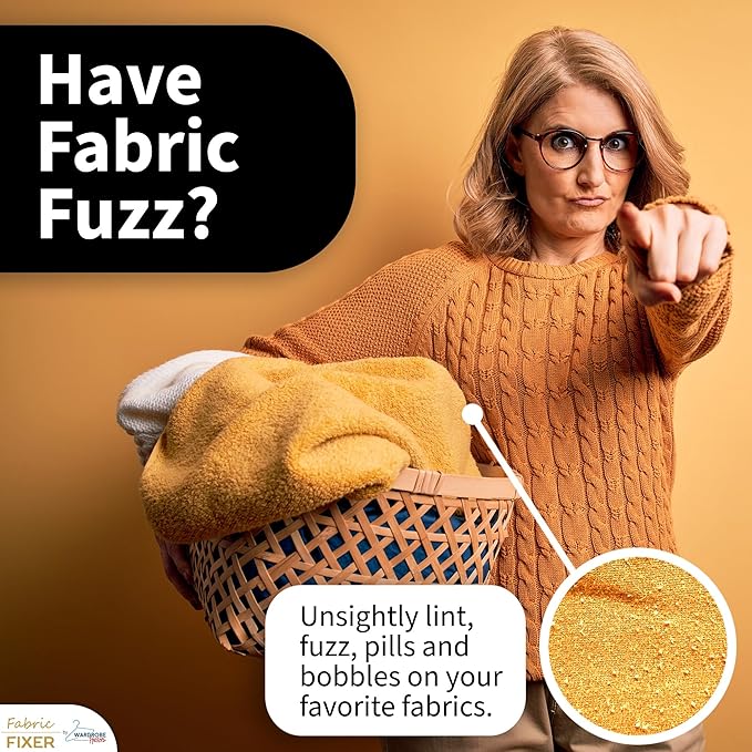 Multi-Fabric Sweater Comb for Pills and Fuzz - Manual Fabric Defuzzer Wool Lint Shaver Comb Scraper for Clothing, Sheets and Furniture by Wardrobe Hackers