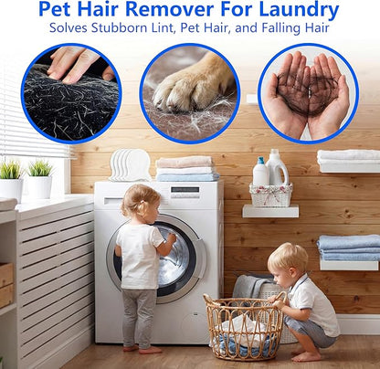 Pet Hair Remover for Laundry,Reusable Dog & Cat Hair Catcher for Washing Machine & Dryer,Effectively Removes Fur,Lint and Dander from Bedding,Clothes(6Pcs White)