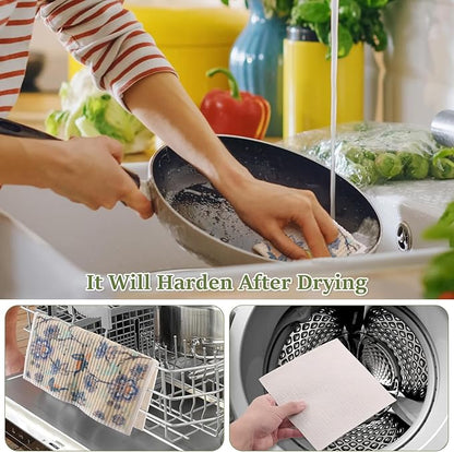 8Pcs Swedish Dishcloths for Kitchen, Quick-Drying Reusable Paper Towels, Absorbent Washable Kitchen Dish Rags, Soft Cellulose Sponge Cloths for Countertop Sink Flower Bird (8pcs Floral Fragments)