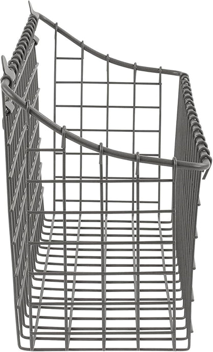 Spectrum Extra Large Wire Wall Mount Storage Basket Industrial Gray, Vintage Wire Basket Wall Mount Organizer Modern for Pantry Kitchen and Bath, Versatile Wall Mount Storage Basket Wire Caddy
