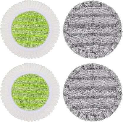 6.3 inch Electric Mop Pads Replacement for Vmai Alfabot Qimedo Idoo Eous Bi-ssell Electric Spin Mop: Round Spinwave Spin Wave Mop Pad, Microfiber Soft Scrubber Mop Pads for Floor Cleaning (4 Pack)