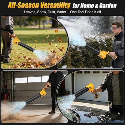 180° Rotatable Cordless Leaf Blower Compatible for DeWalt 20V Battery(Not Included), 90 MPH 6-Speed Handheld Blower with LED & Power Indicator, Extended Nozzle for Lawn, Garage, Car Cleaning