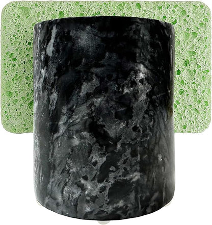 Marble Sponge Holder Sink Sponge Caddy for kichen counter Drying Rack for Sink Organizer Black Modern Stone Kitchen Sink Caddy