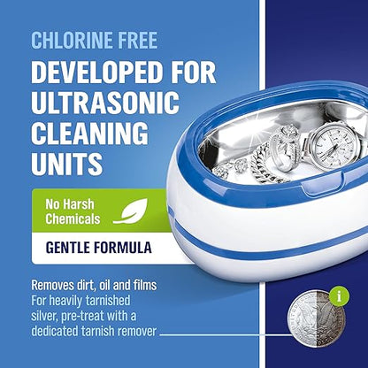 WoldoClean Ultrasonic Jewelry Cleaner Solution - 25.4 Fl Oz Concentrate Makes 8 Gallons for Gold, Silver, Platinum, Diamond Ring, Watch, Chain, Earring and Necklace
