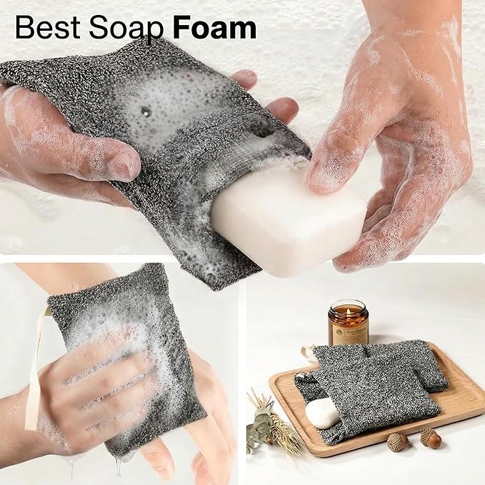 Yiclick Soap Bag 2 Pack, Bar Soap Pouch, Soap Saver Bag, Exfoliating Mesh Soap Bag for Shower, Soap Bags for Soap Bars, Soap Bar Loofah Pouch, Soap Travel Case Dishes Box Container for Men Women