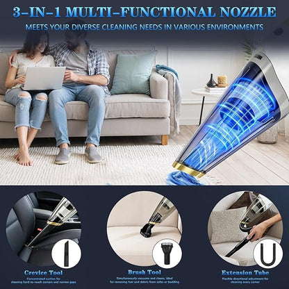 Handheld Vacuum Cordless, Dust Busters Cordless Rechargeable Car Vacuum with LED Light, Strong Suction with Filters, Vacuum Cleaner for Car, Handheld Vacuum for pet hair /Home/Office, Quick Clean